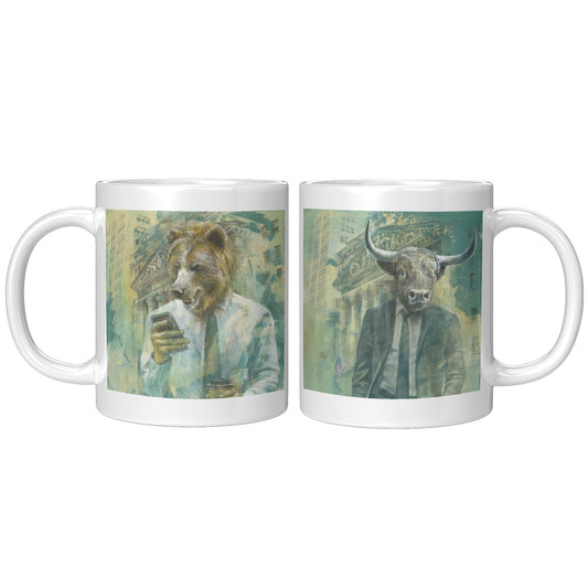 Bull & Bear Stock Market Mug