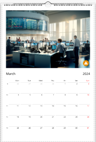 Modern Stock Market Calendar