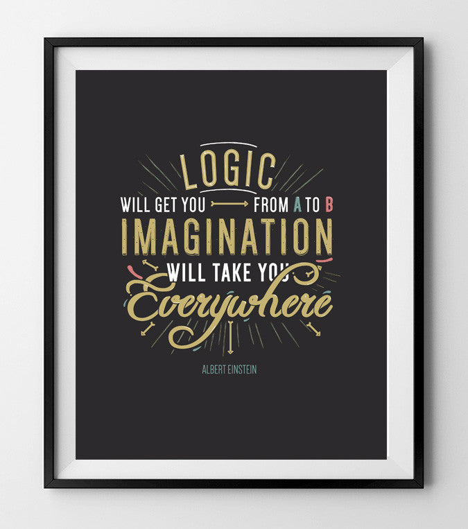 IMAGINATION. Motivational poster.Einstein poster
