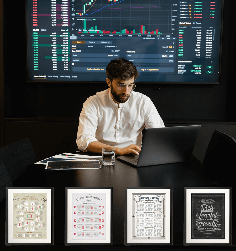 stock market poster for investors traders crypto and forez