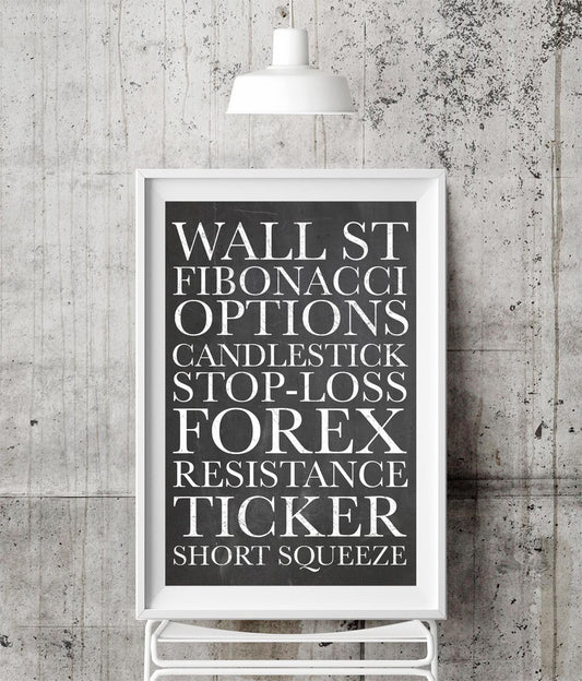 Wall Street sign poster - stock market gifts